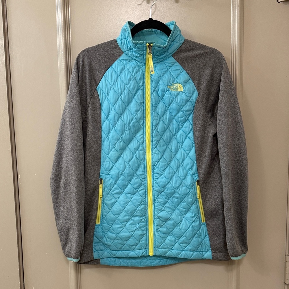 The North Face Kids' Turquoise and Gray Puffer Jacket